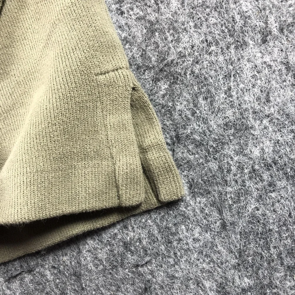 Polo Ralph Lauren Sweater Mens‎ Large Taupe Green 1/4 Zip Mock Neck Cotton